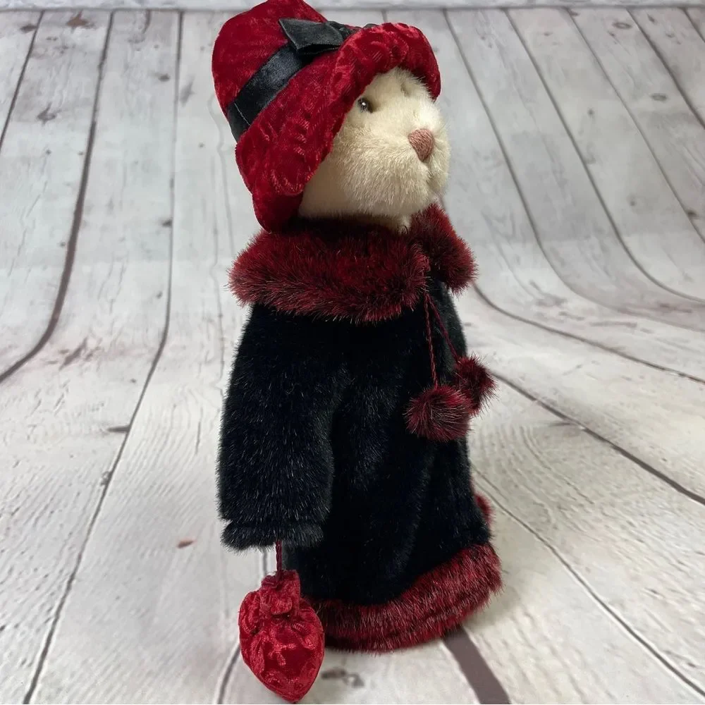 RUSS Berrie Larisa standing plush teddy bear with winter coat and hat, 12" tall - Picture 4 of 12